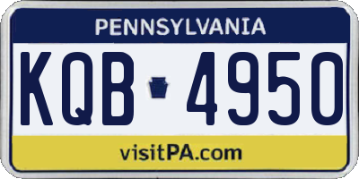 PA license plate KQB4950