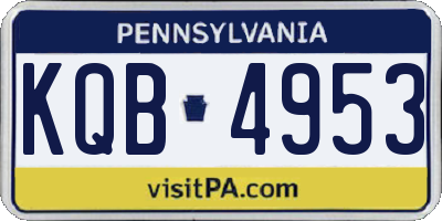 PA license plate KQB4953