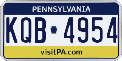 PA license plate KQB4954
