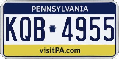 PA license plate KQB4955