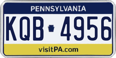 PA license plate KQB4956