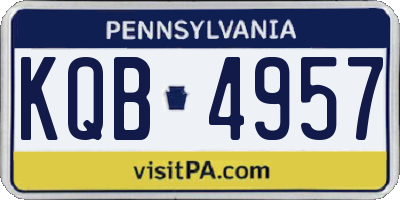 PA license plate KQB4957