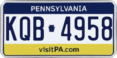 PA license plate KQB4958