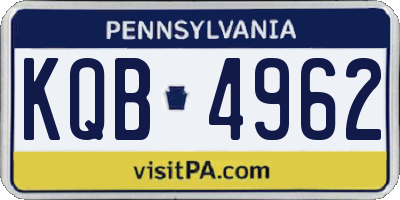 PA license plate KQB4962