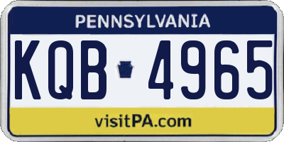 PA license plate KQB4965