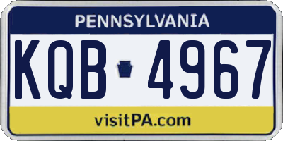 PA license plate KQB4967