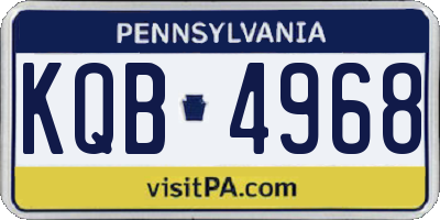 PA license plate KQB4968