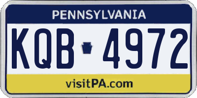 PA license plate KQB4972