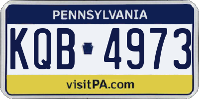 PA license plate KQB4973