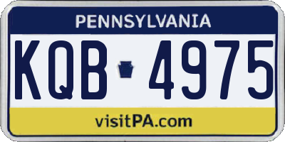 PA license plate KQB4975