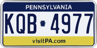 PA license plate KQB4977