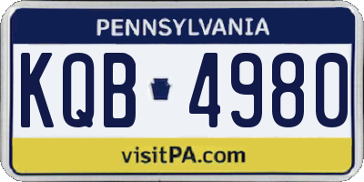 PA license plate KQB4980