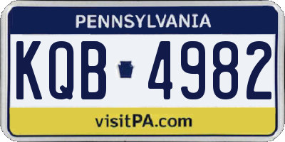 PA license plate KQB4982