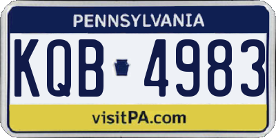 PA license plate KQB4983