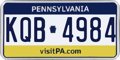 PA license plate KQB4984