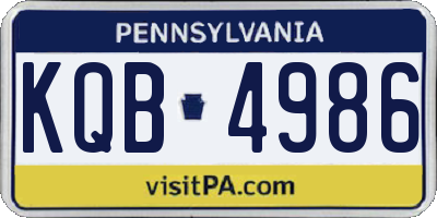 PA license plate KQB4986