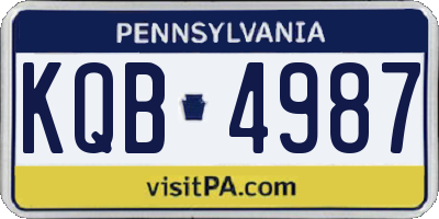 PA license plate KQB4987