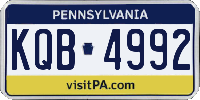 PA license plate KQB4992