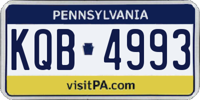 PA license plate KQB4993
