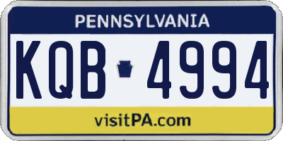 PA license plate KQB4994