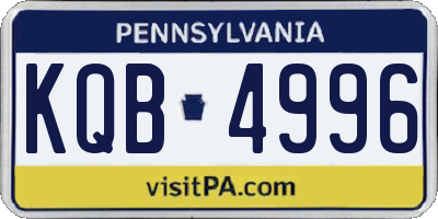 PA license plate KQB4996