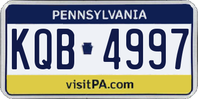 PA license plate KQB4997