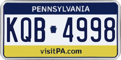 PA license plate KQB4998