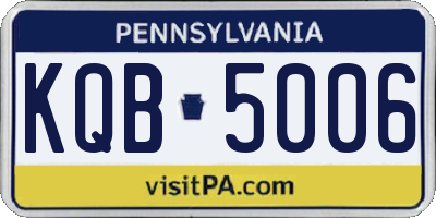 PA license plate KQB5006