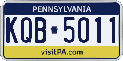 PA license plate KQB5011