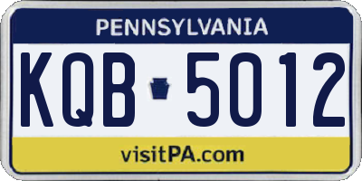 PA license plate KQB5012