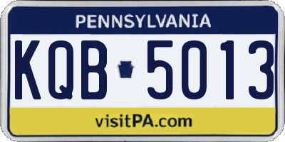 PA license plate KQB5013