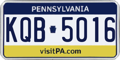PA license plate KQB5016