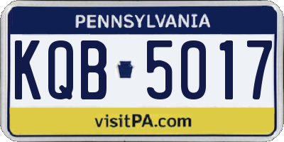 PA license plate KQB5017