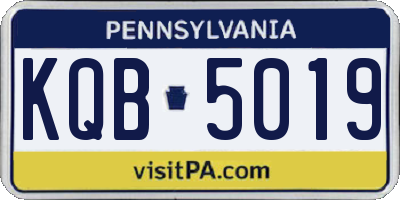 PA license plate KQB5019