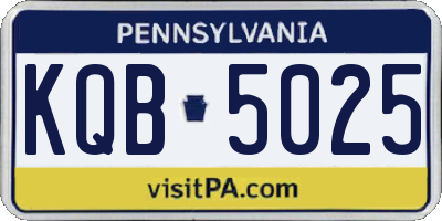 PA license plate KQB5025
