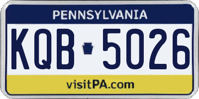PA license plate KQB5026