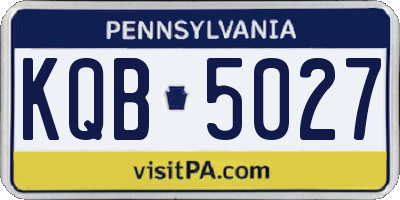 PA license plate KQB5027
