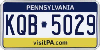 PA license plate KQB5029