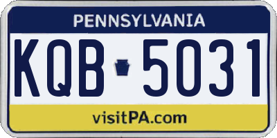 PA license plate KQB5031