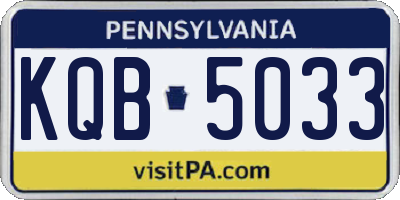 PA license plate KQB5033