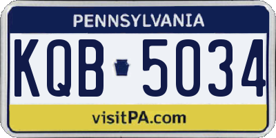 PA license plate KQB5034
