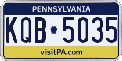 PA license plate KQB5035