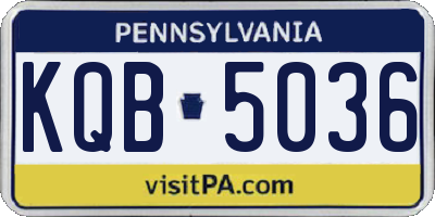 PA license plate KQB5036
