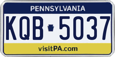 PA license plate KQB5037