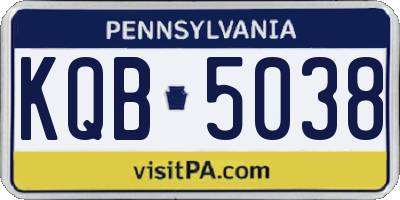 PA license plate KQB5038