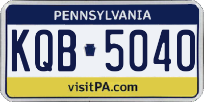 PA license plate KQB5040