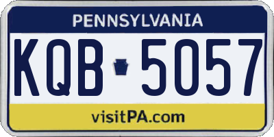 PA license plate KQB5057