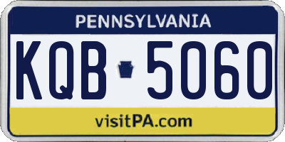 PA license plate KQB5060