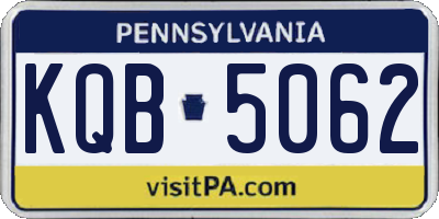 PA license plate KQB5062