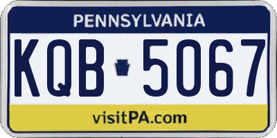 PA license plate KQB5067
